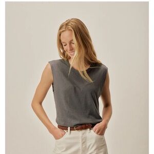 BUCK MASON women slub muscle tank sz M “pewter”